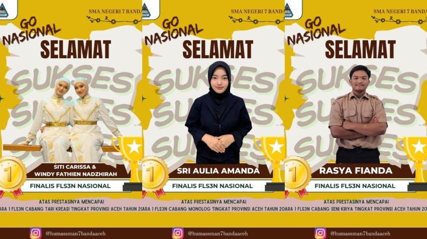 Prestasi Gemilang! SMA Negeri 7 Banda Aceh Sabet Tiga Medali Emas di FLS3N Aceh, Siap Melaju ke Nasional
