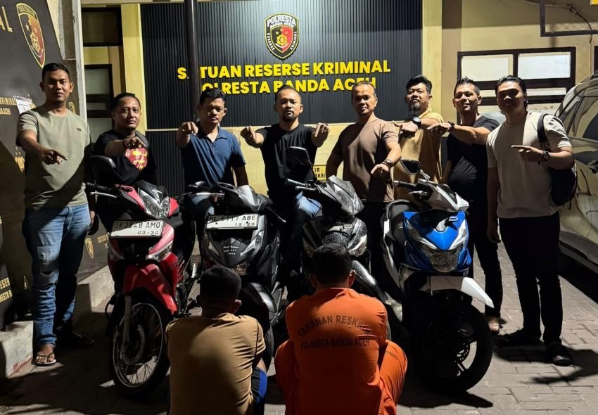 Polresta Banda Aceh Bongkar Curanmor Lintas Daerah, Tiga Pria dan Sejumlah Motor Diamankan