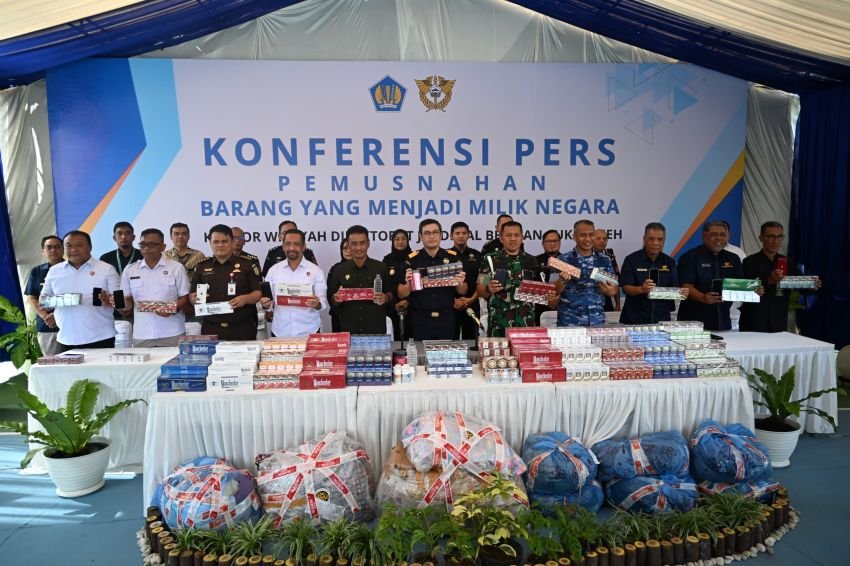 Selamatkan Negara dari Rugi Rp 1,3 Miliar, Bea Cukai Aceh Hanguskan 1,4 Juta Rokok Ilegal dan Barang Selundupan