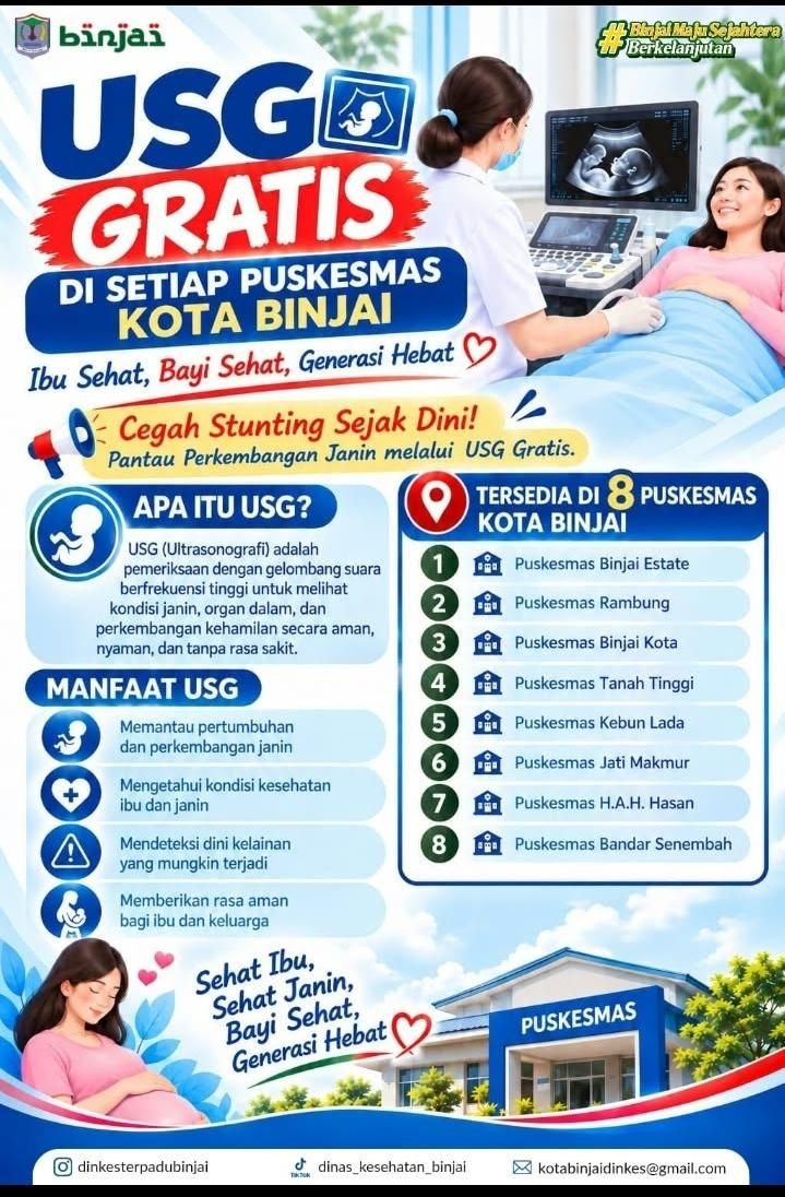 Bebas Biaya Cukup Bawa KTP & Buku KIA, Pemko Binjai Sediakan USG Gratis Ibu Hamil di 8 Puskesmas