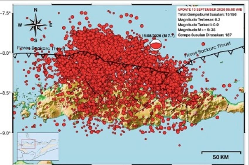 Ngeri! Hampir Sebulan Pascagempa M 7,7 Flores, BMKG Catat 15.156 Kali Gempa Susulan Masih Terus Mengguncang NTT