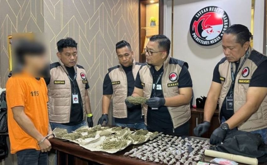 Baru Bebas dari Penjara, Residivis Pencurian Kembali Ditangkap karena Edarkan 141 Paket Ganja di Medan