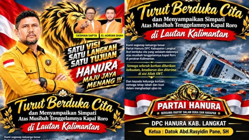 DPC Hanura Langkat Sampaikan Duka atas Musibah Tenggelamnya Kapal Roro di Kalimantan