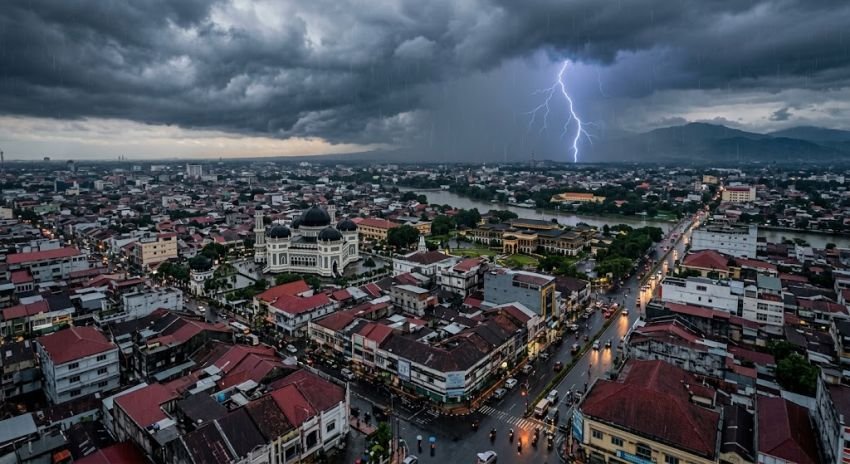 Cuaca Sumut Hari Ini 29 September: Tapteng-Sibolga Hujan Lebat, Medan Berpotensi Petir