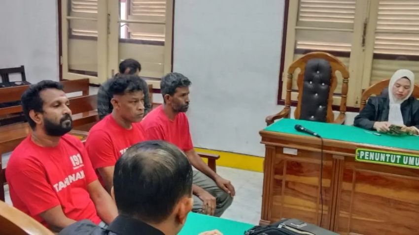 Siapkan Kapal sejak 2025, 3 WN Sri Lanka Divonis 17 Bulan Gagal Selundupkan 26 Orang dari Aceh ke Prancis
