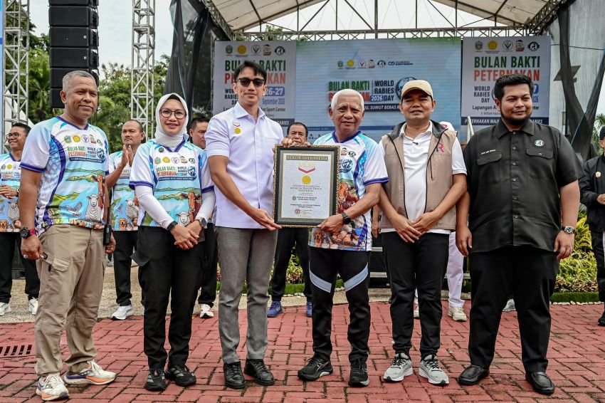 Sabet Rekor MURI 15 Ribu Vaksinasi, Wagub Sumut Deklarasikan Bebas Rabies 2030 dan Jamin Stok Aman