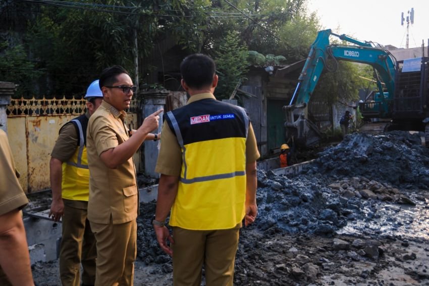 Atasi Banjir, Pemko Medan Bangun Drainase 385 Meter di Jalan Makmur Sei Agul