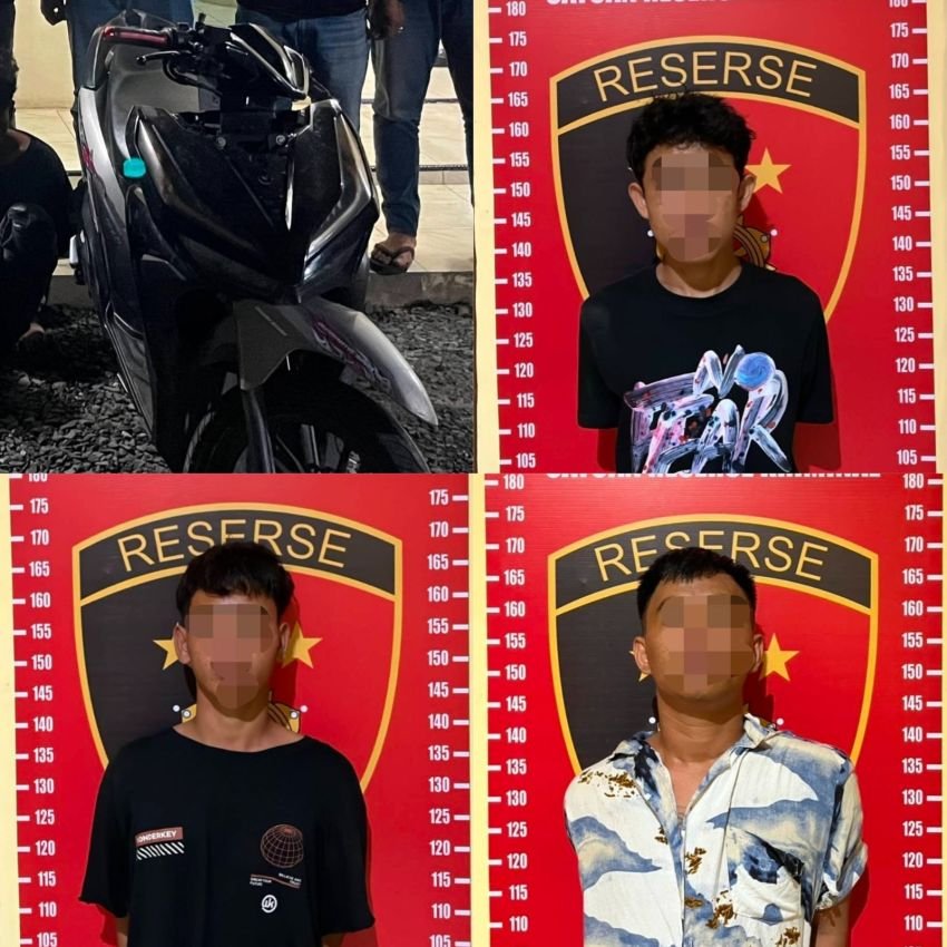Kabur Hingga ke Tanah Karo, 3 Maling Motor Depan Toko Roti Lubuk Pakam Diciduk Tim URC