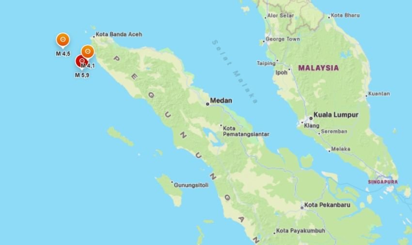 Gempa Hari Ini Guncang Karo dan Nias Selatan, Aceh Juga Digoyang