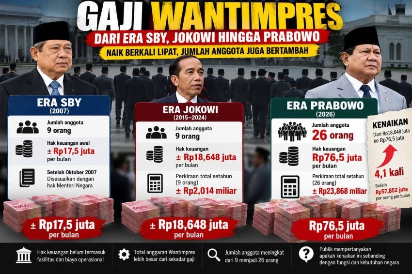 Dari 9 Jadi 26 Anggota, Gaji Wantimpres Kini Rp76,5 Juta: Beban APBN Makin Besar?