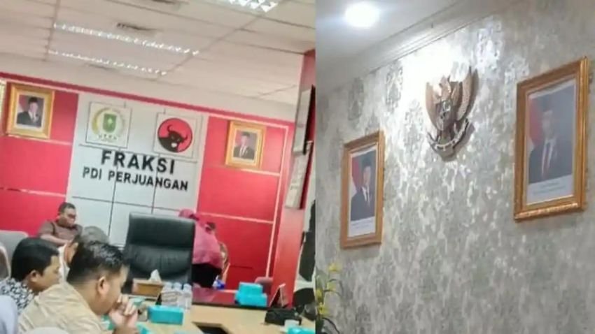 Beda Sikap dari Sukabumi! Foto Gibran Masih Bertahan Dipajang di Fraksi PDIP DPRD Riau