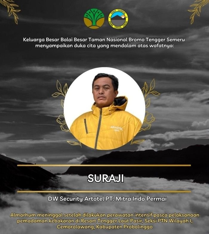 Duka Karhutla Bromo Bertambah! Petugas Artotel Suraji Gugur, Korban Jiwa Tembus 6 Orang