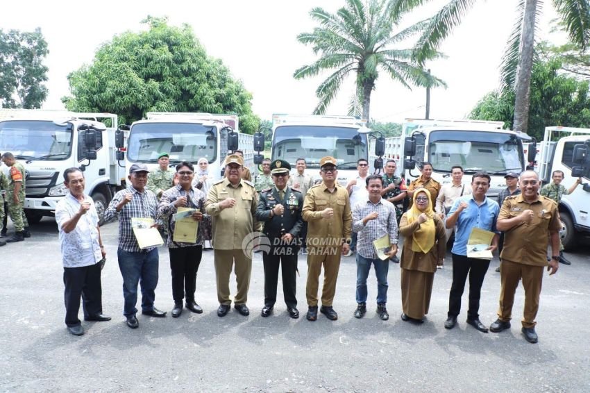 Awas Jangan Disalahgunakan Bupati Asahan & Dandim Serahkan 27 Truk Operasional KDMP untuk Genjot Ekonomi Desa