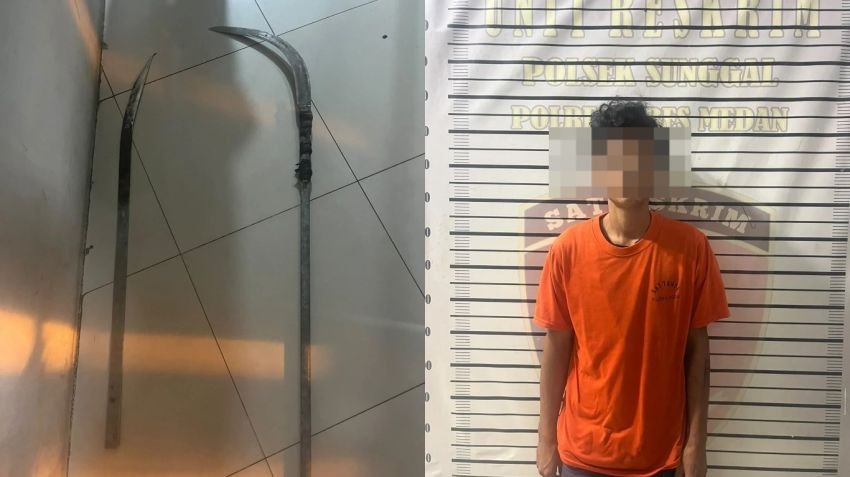 Acungkan Egrek ke Abang Ipar, Pria di Purwodadi Diamankan Polsek Sunggal