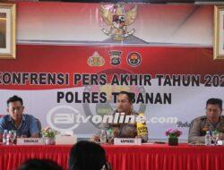 Kapolres Tabanan Konfrensi Pers akhir tahun 2023 dengan Awak Media di Mapolres Tabanan 