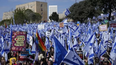 Aksi Massa Israel Demo Serukan Permukiman Yahudi di Gaza