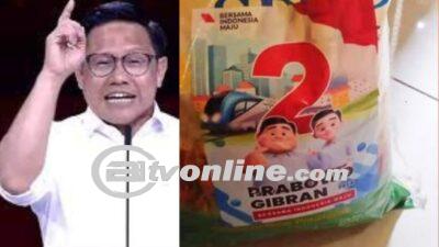 Beredar Beras Bulog Berstiker Prabowo-Gibran, Cak Imin Sebut Memalukan