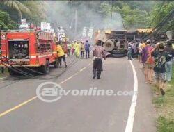 Truk Tambang Tabrak 3 Motor dan Tiang Listrik di Leuwiliang Bogor, 2 Orang Tewas