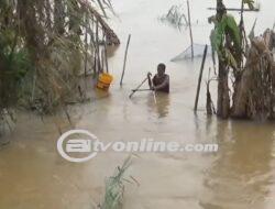 Banjir Melanda Desa Teluk Jambu, Warga Terpaksa Mencari Ikan Untuk Bertahan Hidup