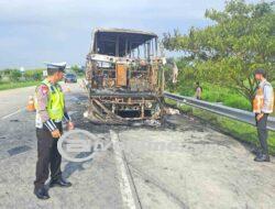 Bencana Terbakarnya Bus Pahala Kencana di Tol Jombang-Mojokerto,Awal dari Pecahnya Ban