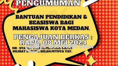 Pemko Medan Buka Pendaftaran Beasiswa,  Peluang Emas Bagi Mahasiswa Kota Medan