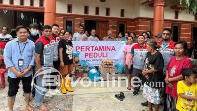 Pertamina Salurkan Bantuan Sembako dan LPG untuk Korban Banjir di Medan